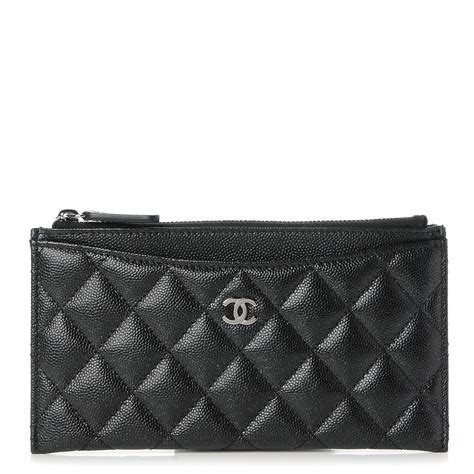 chanel zipper pouch|chanel wallet on a chain black caviar.